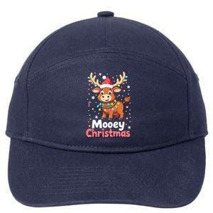 Mooey Christmas Santa Farmer Merry Highland Cow Christmas Gift 7-Panel Snapback Hat