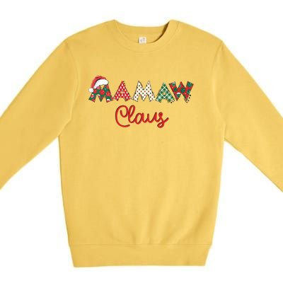 Mamaw Claus Santa Hat Merry Christmas Mamaw Funny Gift Premium Crewneck Sweatshirt