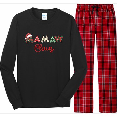 Mamaw Claus Santa Hat Merry Christmas Mamaw Funny Gift Long Sleeve Pajama Set