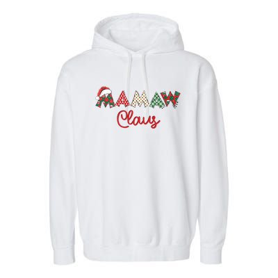 Mamaw Claus Santa Hat Merry Christmas Mamaw Funny Gift Garment-Dyed Fleece Hoodie