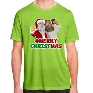 Merry Christmas Santa Jesus Selfie Funny Holiday Adult ChromaSoft Performance T-Shirt