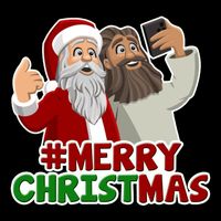Merry Christmas Santa Jesus Selfie Funny Holiday 16 in Basic Backpack