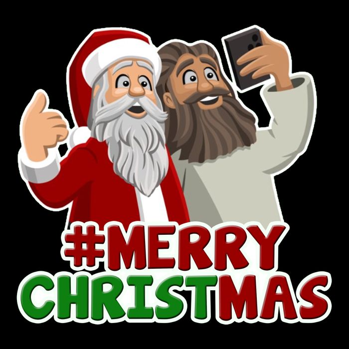 Merry Christmas Santa Jesus Selfie Funny Holiday 16 in Basic Backpack