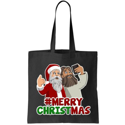 Merry Christmas Santa Jesus Selfie Funny Holiday Bag