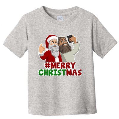 Merry Christmas Santa Jesus Selfie Funny Holiday Toddler T-Shirt
