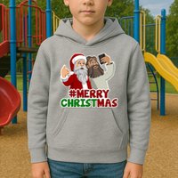 Merry Christmas Santa Jesus Selfie Funny Holiday Kids Hoodie