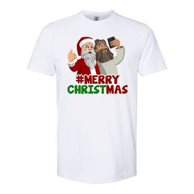 Merry Christmas Santa Jesus Selfie Funny Holiday Softstyle® CVC T-Shirt