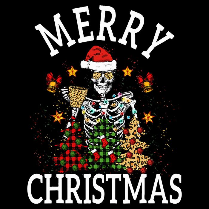 Merry Christmas Skull Skeleton  Performance Shirt