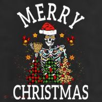 Merry Christmas Skull Skeleton  11oz C Handle Ceramic Mug
