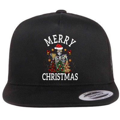 Merry Christmas Skull Skeleton  Flatbill Hat