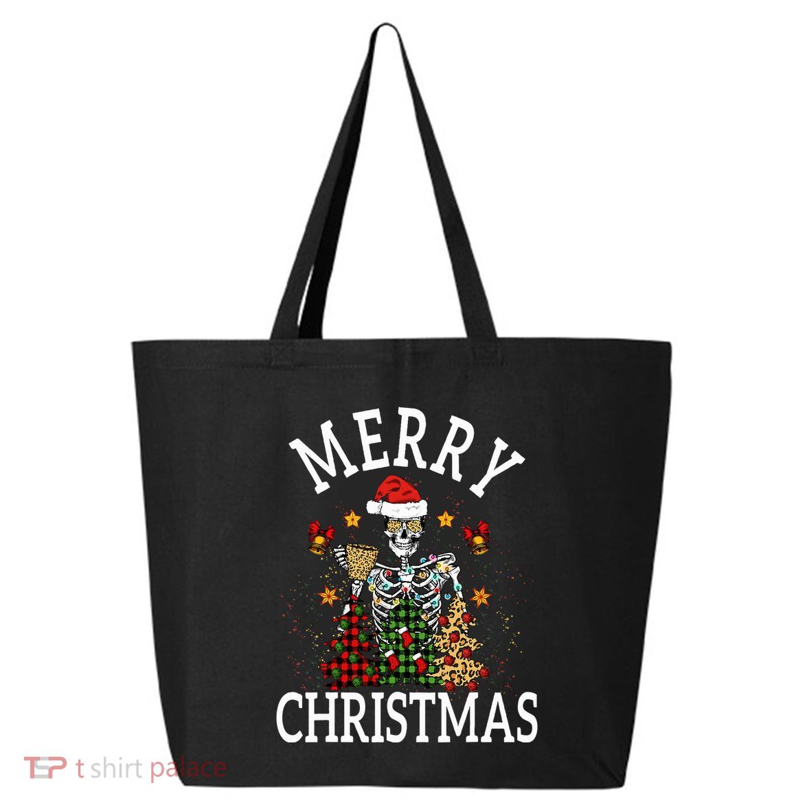 Merry Christmas Skull Skeleton  25L Jumbo Tote