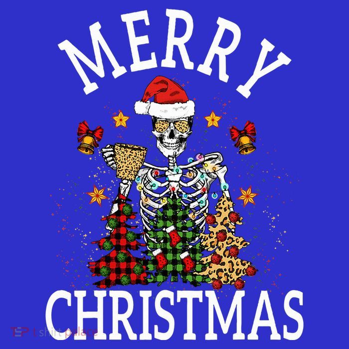 Merry Christmas Skull Skeleton  Poster