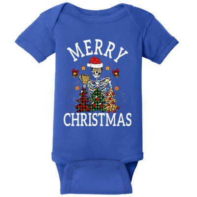 Merry Christmas Skull Skeleton  Baby Bodysuit