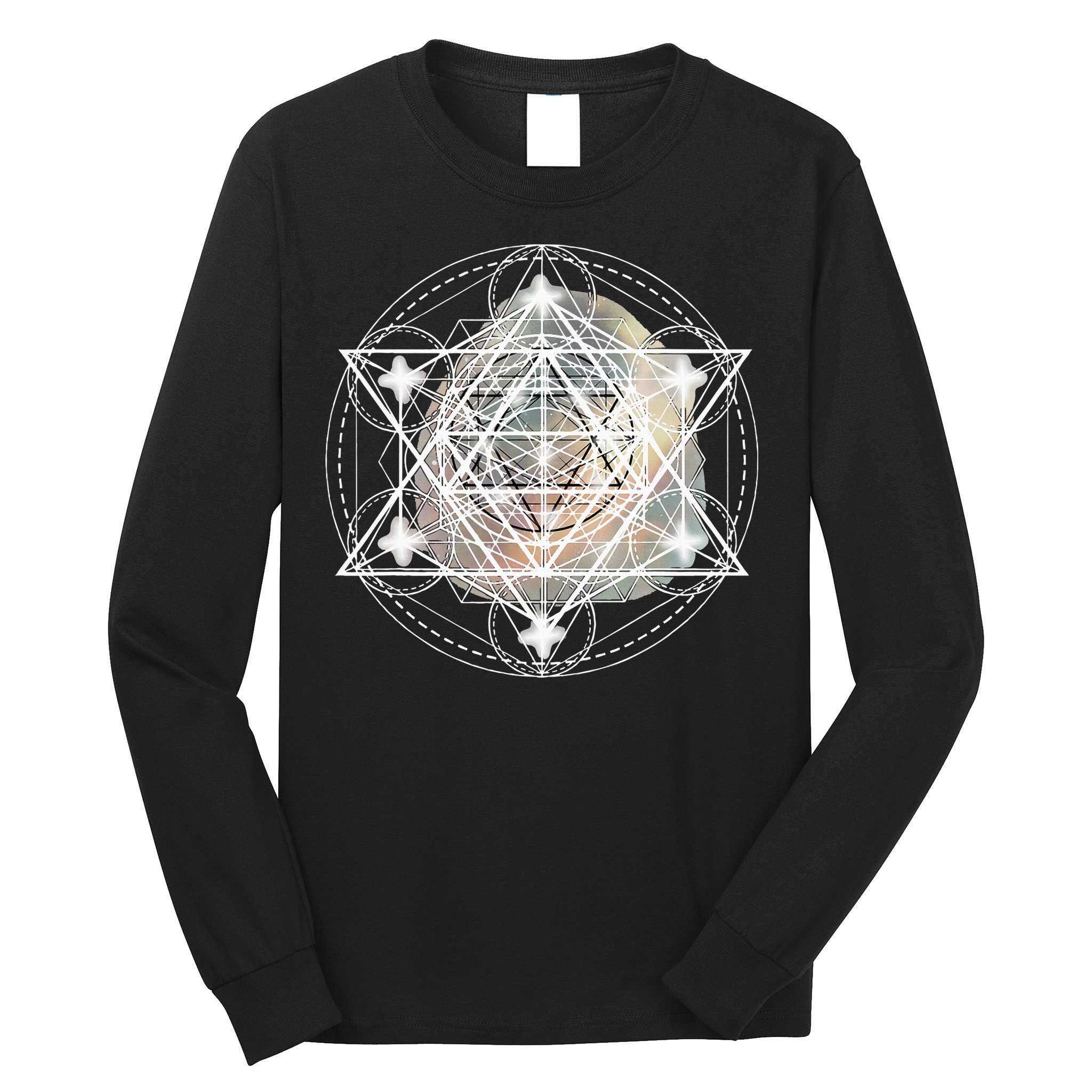 Metatron Cube Sacred Geometry Spiritual Yoga Long Sleeve Shirt