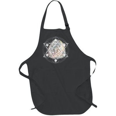 Metatron Cube Sacred Geometry Spiritual Yoga Full-Length Apron With Pockets