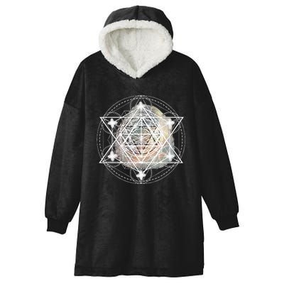 Metatron Cube Sacred Geometry Spiritual Yoga Hooded Wearable Blanket