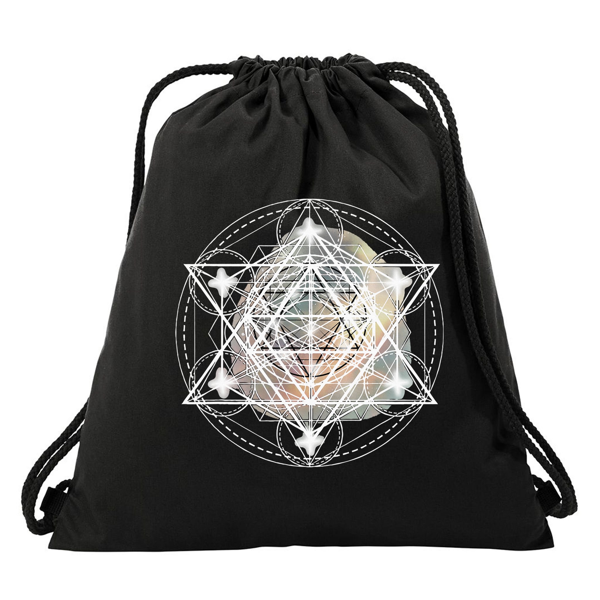 Metatron Cube Sacred Geometry Spiritual Yoga Drawstring Bag