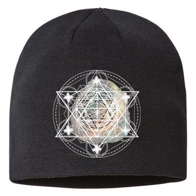 Metatron Cube Sacred Geometry Spiritual Yoga Sustainable Beanie