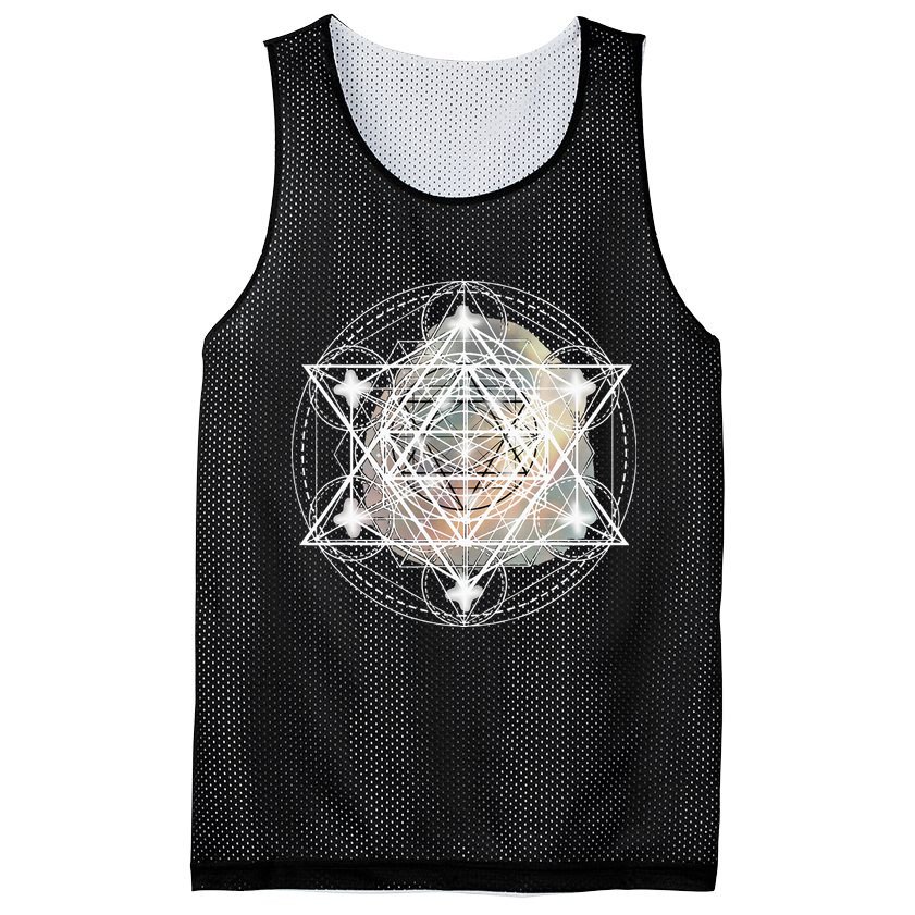 Metatron Cube Sacred Geometry Spiritual Yoga Mesh Reversible Basketball Jersey Tank