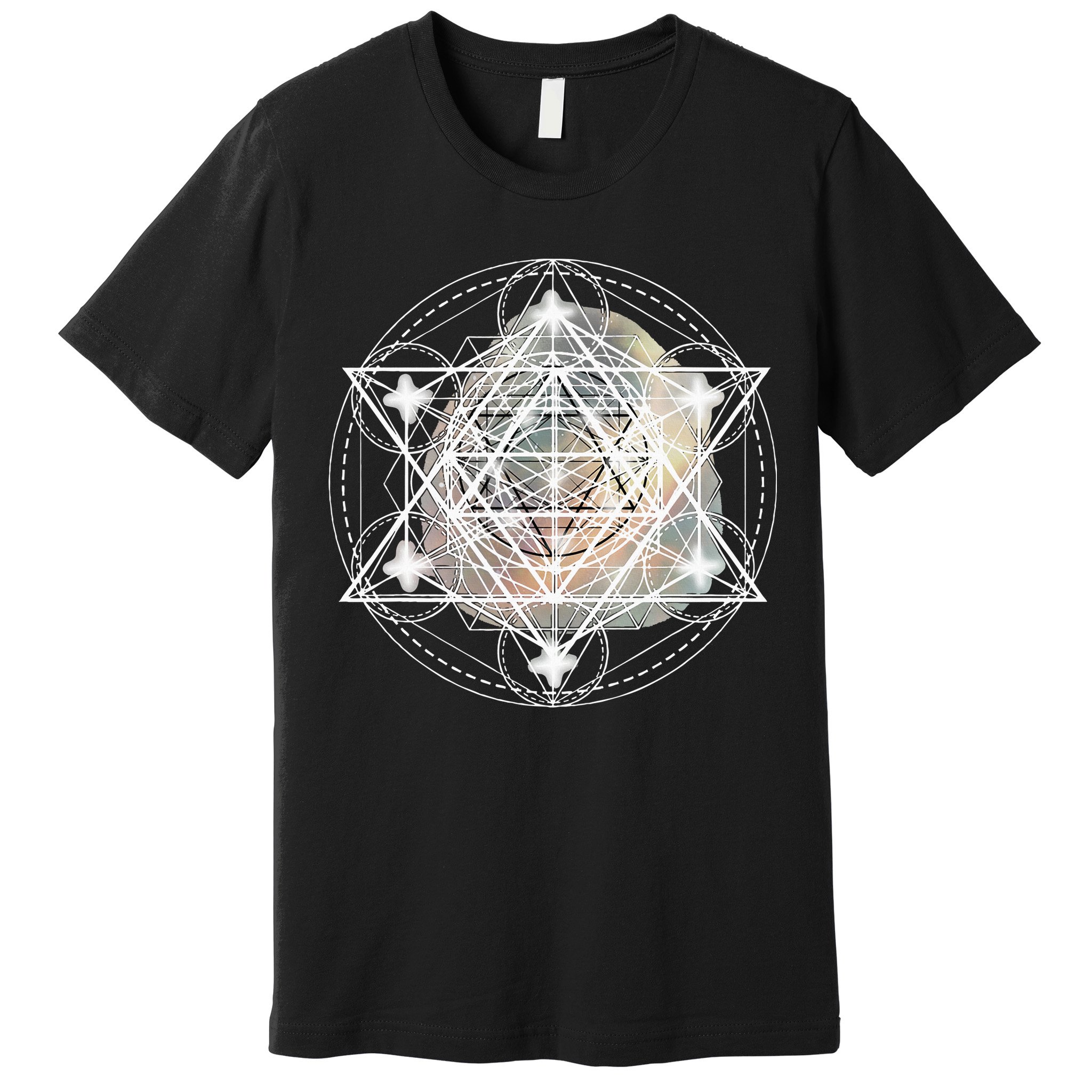 Metatron Cube Sacred Geometry Spiritual Yoga Premium T-Shirt