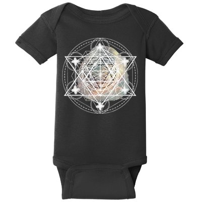 Metatron Cube Sacred Geometry Spiritual Yoga Baby Bodysuit