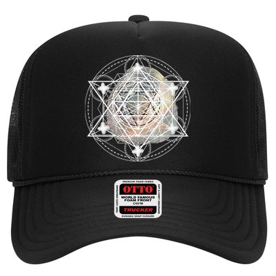 Metatron Cube Sacred Geometry Spiritual Yoga Trucker Hat
