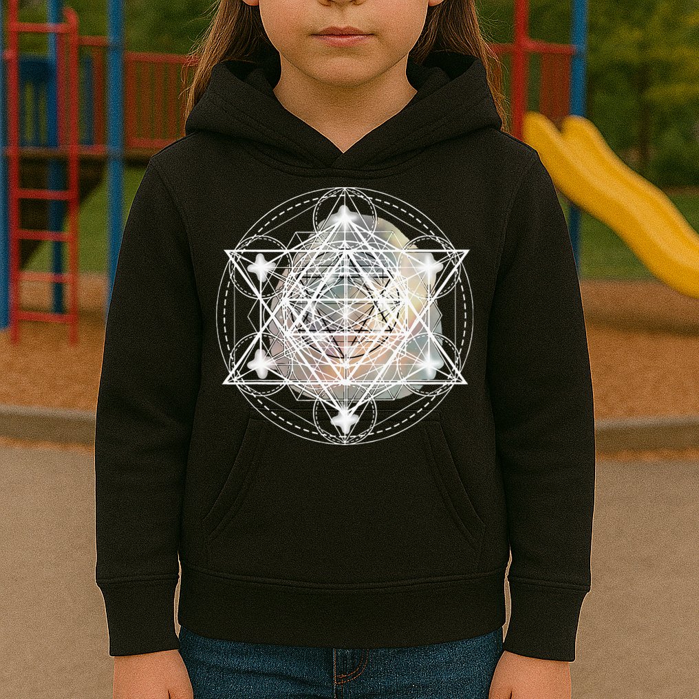 Metatron Cube Sacred Geometry Spiritual Yoga Kids Hoodie