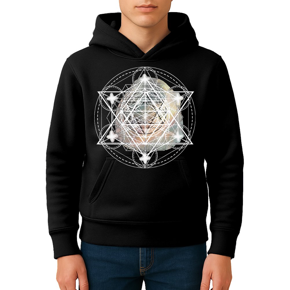 Metatron Cube Sacred Geometry Spiritual Yoga Kids Hoodie