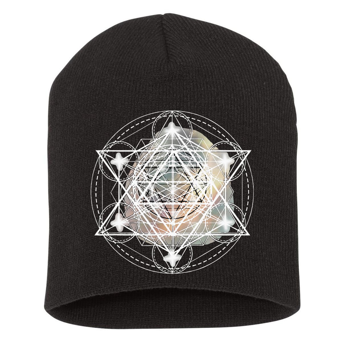 Metatron Cube Sacred Geometry Spiritual Yoga Short Acrylic Beanie