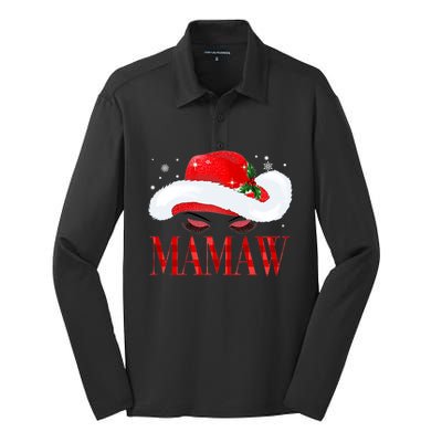 Mamaw Claus Santa Christmas Gift Silk Touch Performance Long Sleeve Polo