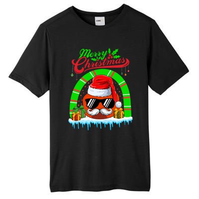 Merry Christmas Santa Ice Hockey Ball Mustache Sunglasses Funny Gift Tall Fusion ChromaSoft Performance T-Shirt