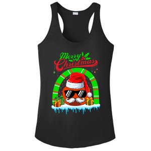 Merry Christmas Santa Ice Hockey Ball Mustache Sunglasses Funny Gift Ladies PosiCharge Competitor Racerback Tank