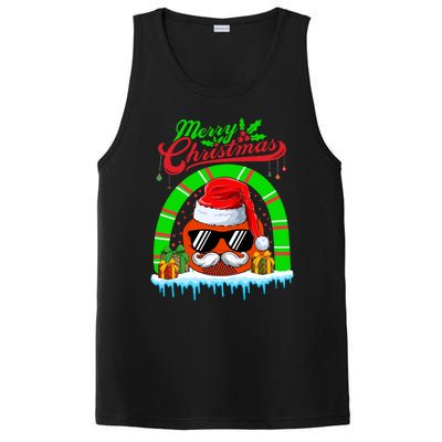 Merry Christmas Santa Ice Hockey Ball Mustache Sunglasses Funny Gift PosiCharge Competitor Tank