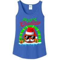 Merry Christmas Santa Ice Hockey Ball Mustache Sunglasses Funny Gift Ladies Essential Tank