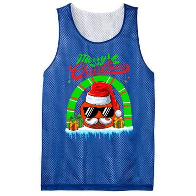 Merry Christmas Santa Ice Hockey Ball Mustache Sunglasses Funny Gift Mesh Reversible Basketball Jersey Tank