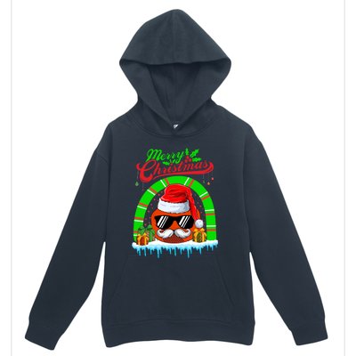 Merry Christmas Santa Ice Hockey Ball Mustache Sunglasses Funny Gift Urban Pullover Hoodie