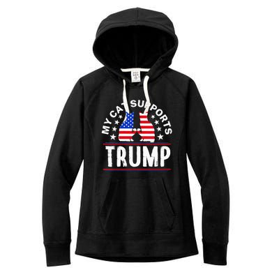 My Cat Supports Trump Women's Fleece Hoodie