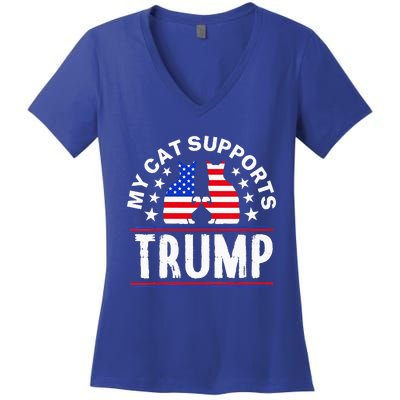 My Cat Supports Trump Women's V-Neck T-Shirt