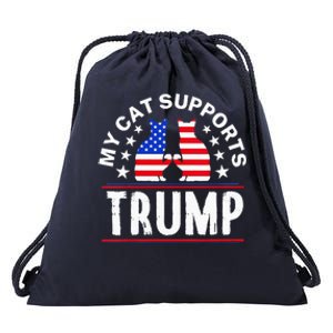 My Cat Supports Trump Drawstring Bag