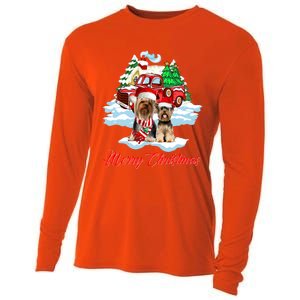 Merry Christmas Santa Yorkshire Terrier Dog Christmas Gift Cooling Performance Long Sleeve Crew