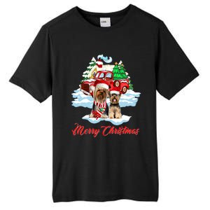 Merry Christmas Santa Yorkshire Terrier Dog Christmas Gift Tall Fusion ChromaSoft Performance T-Shirt