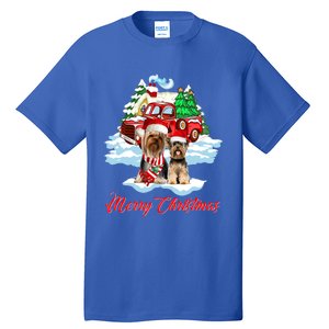 Merry Christmas Santa Yorkshire Terrier Dog Christmas Gift Tall T-Shirt