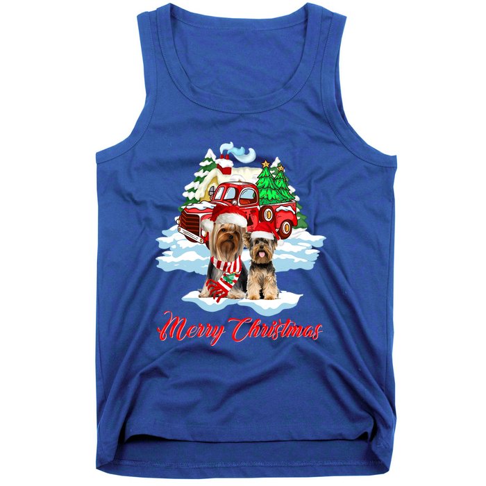 Merry Christmas Santa Yorkshire Terrier Dog Christmas Gift Tank Top