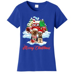 Merry Christmas Santa Yorkshire Terrier Dog Christmas Gift Women's T-Shirt