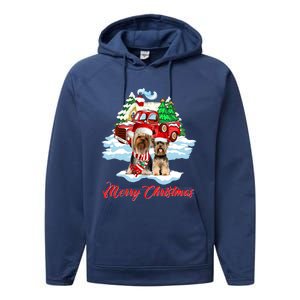 Merry Christmas Santa Yorkshire Terrier Dog Christmas Gift Performance Fleece Hoodie