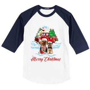 Merry Christmas Santa Yorkshire Terrier Dog Christmas Gift Baseball Sleeve Shirt