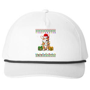 Merry Corgmas Santa Corgi Xmas Lights Ugly Christmas Sweater Gift Snapback Five-Panel Rope Hat