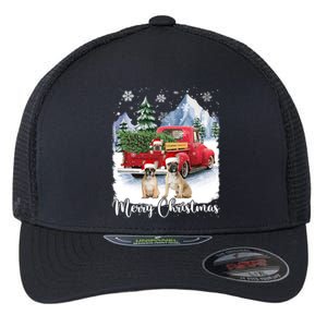 Merry Christmas Santa French Bulldog Red Truck Xmas Tree Cute Gift Flexfit Unipanel Trucker Cap