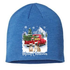 Merry Christmas Santa French Bulldog Red Truck Xmas Tree Cute Gift Sustainable Beanie