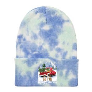 Merry Christmas Santa French Bulldog Red Truck Xmas Tree Cute Gift Tie Dye 12in Knit Beanie